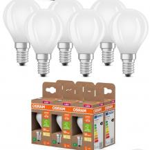6er OSRAM E14 LED Lampe Classic matt 2,2W wie 40W warmweißes Licht 2700K - Energy efficiency class A